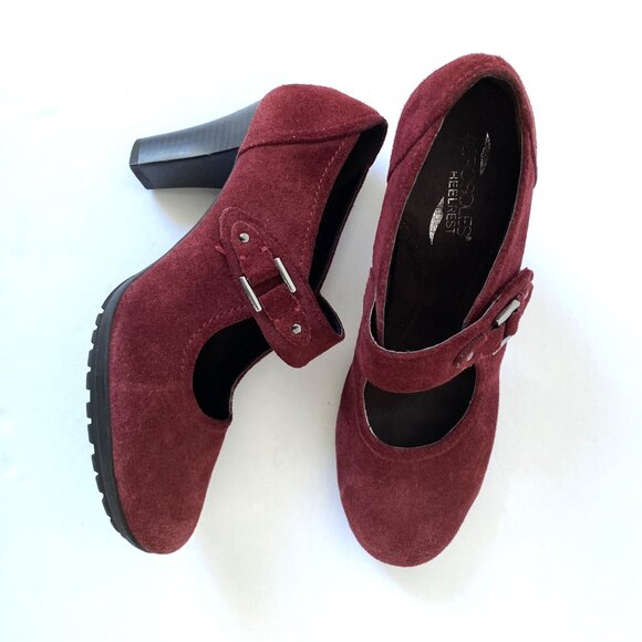 Aerosoles Momento Suede Mary Jane Pumps Burgundy - Picture 8 of 13